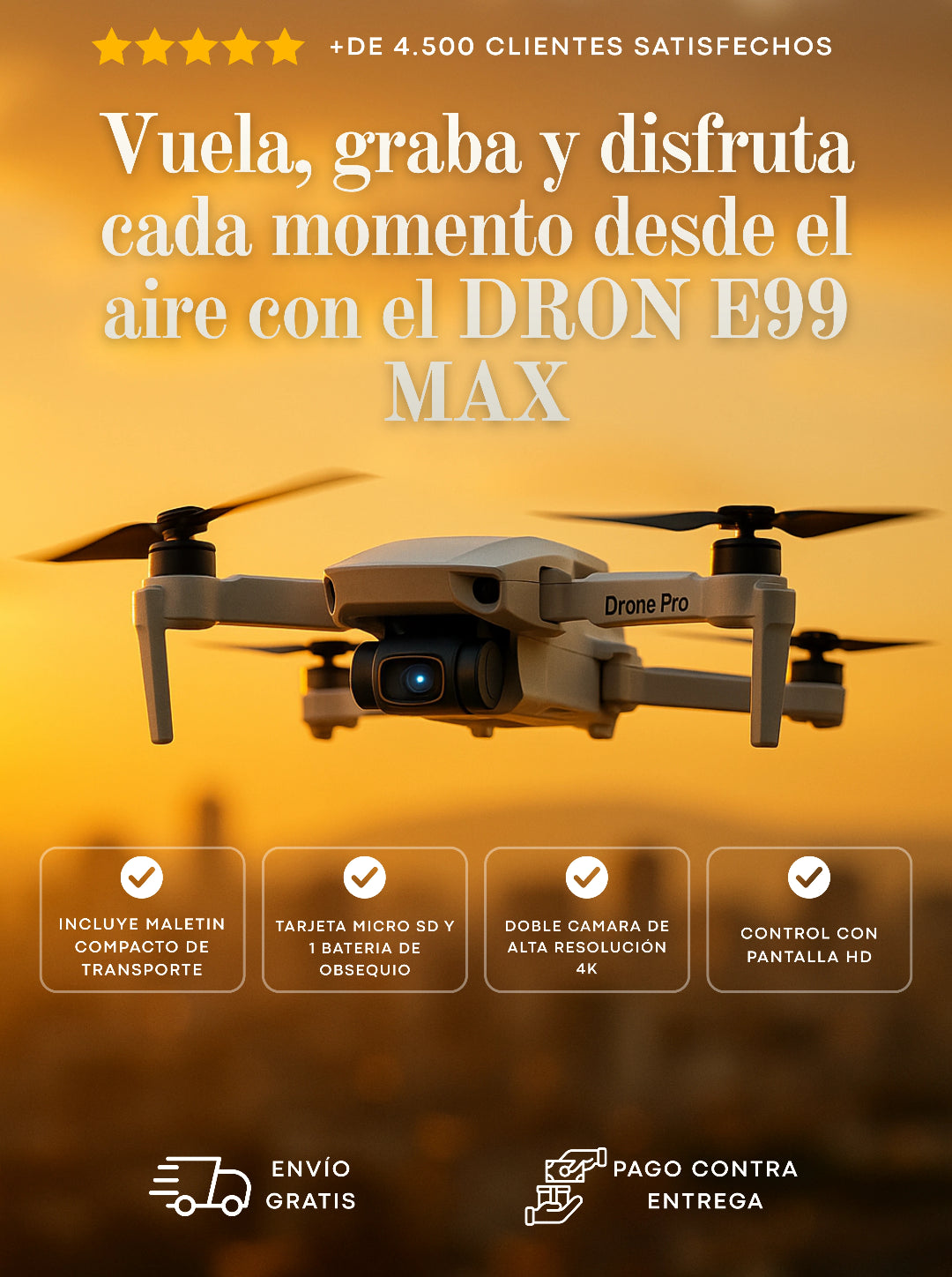 Dron E99 Max y Control con Pantalla