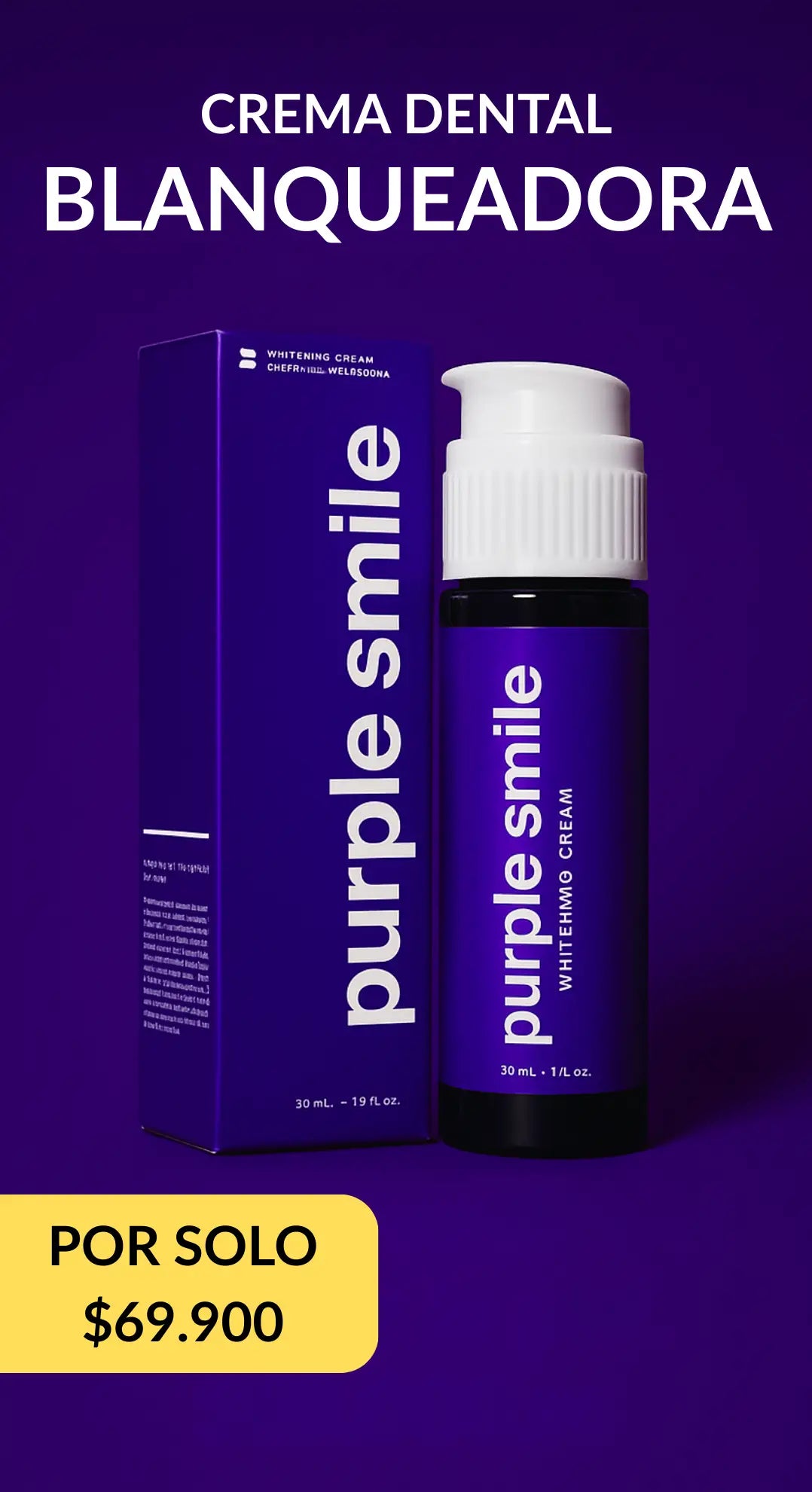 PURPLE SMILE | Crema dental blanqueadora